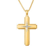 Personalized Guiding Star Diamond Cross Pendant 11984 0015 b front
