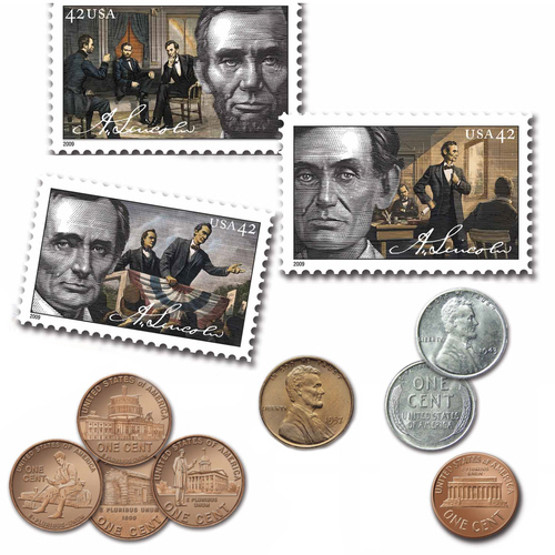 100 years of lincoln coins stamps UK LHPEN a main