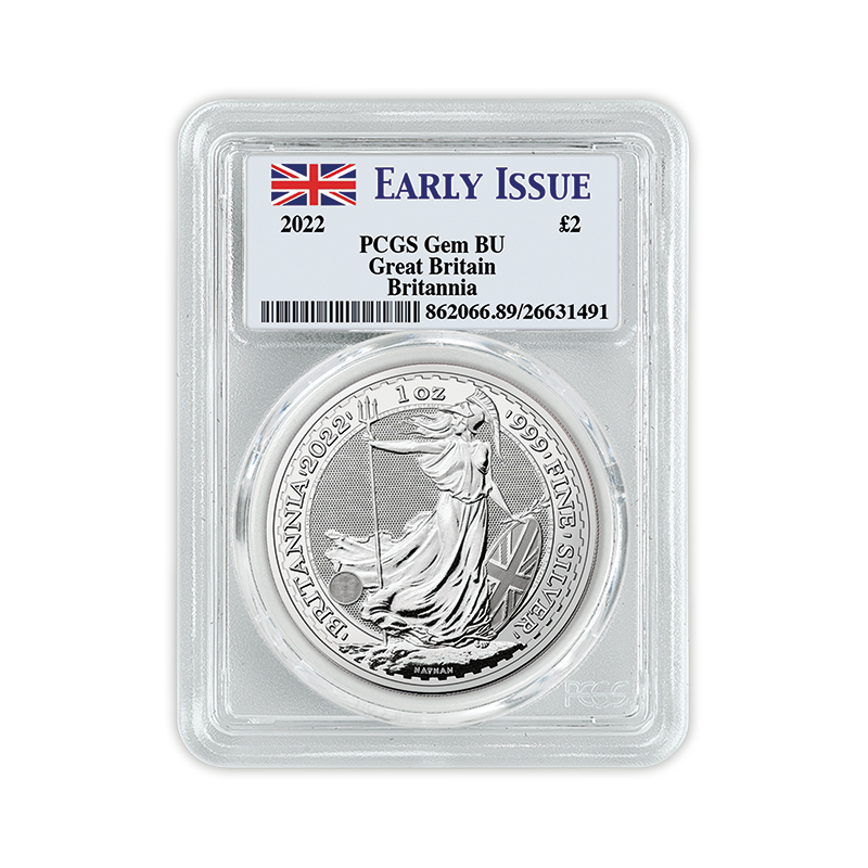 the 2022 early issue silver britannia UK B22B a main