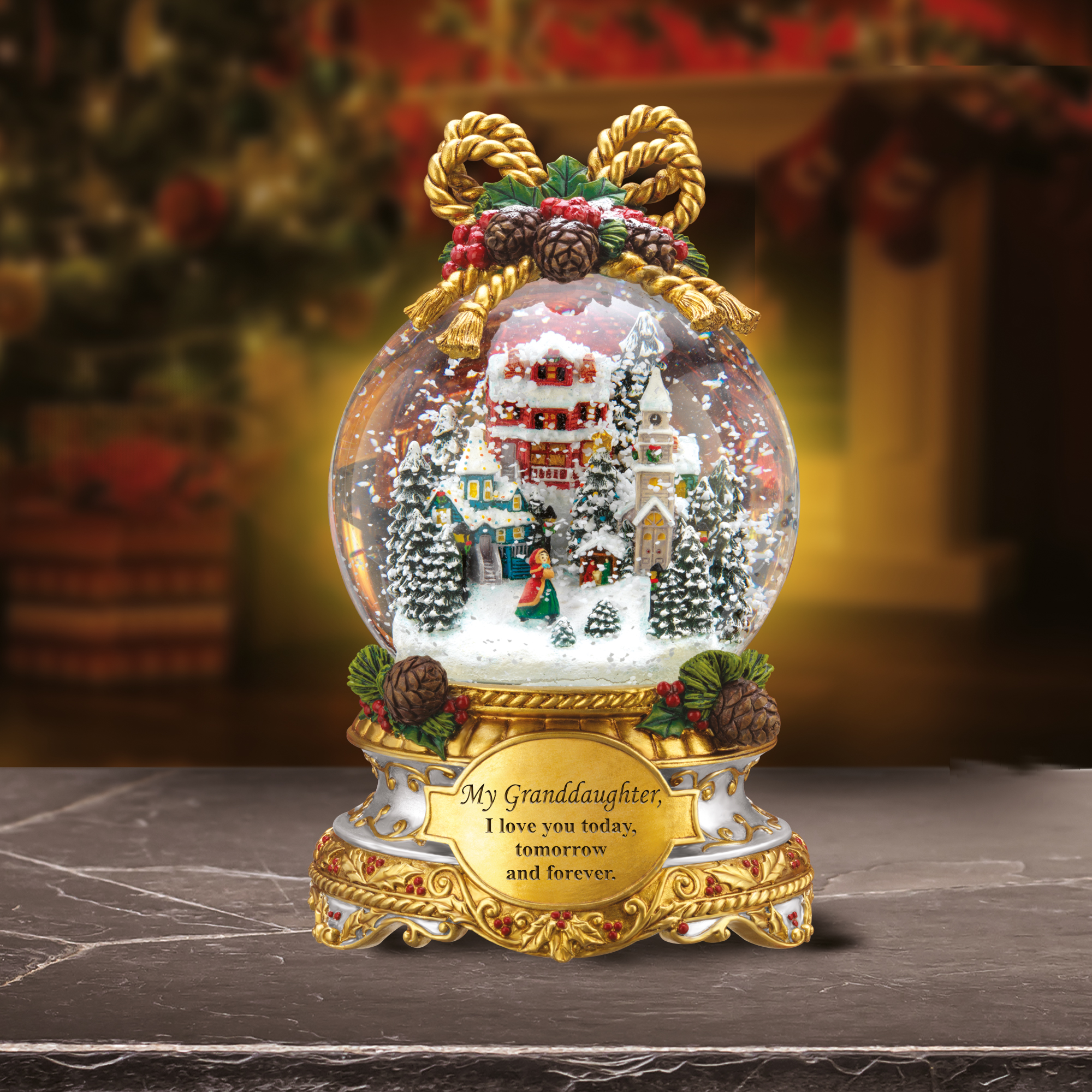 My Granddaughter Forever Lit Holiday Snow Globe 6814 0011 a main